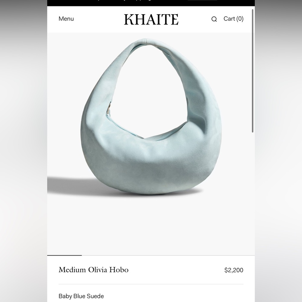 KHAITE Medium Olivia Hobo in color baby blue
